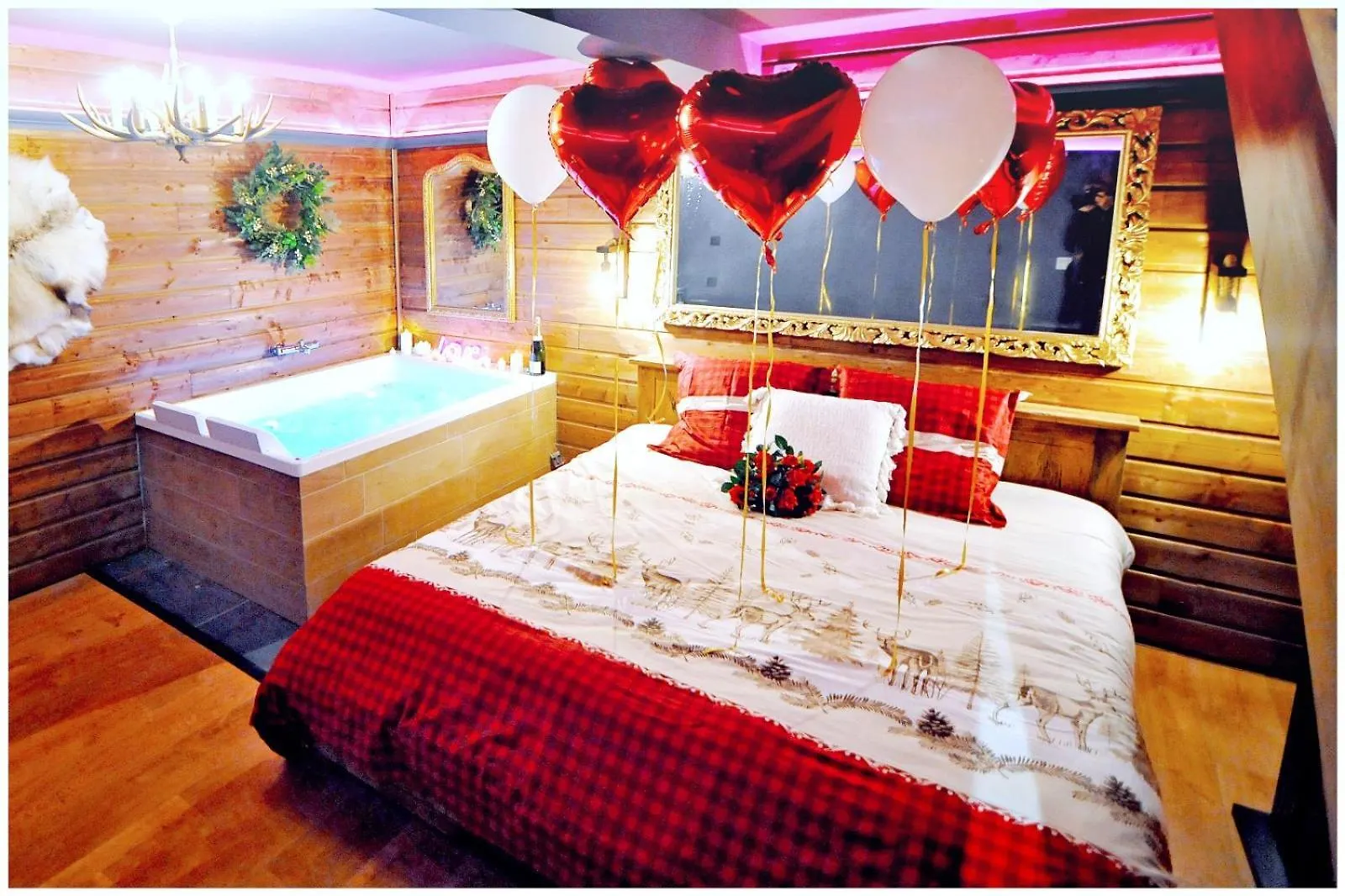 アパート Le Chalet Romantique, Spa Xxl, Ecran Cinema, Lit King Size, Cascade D'Eau ブールゴアン フランス